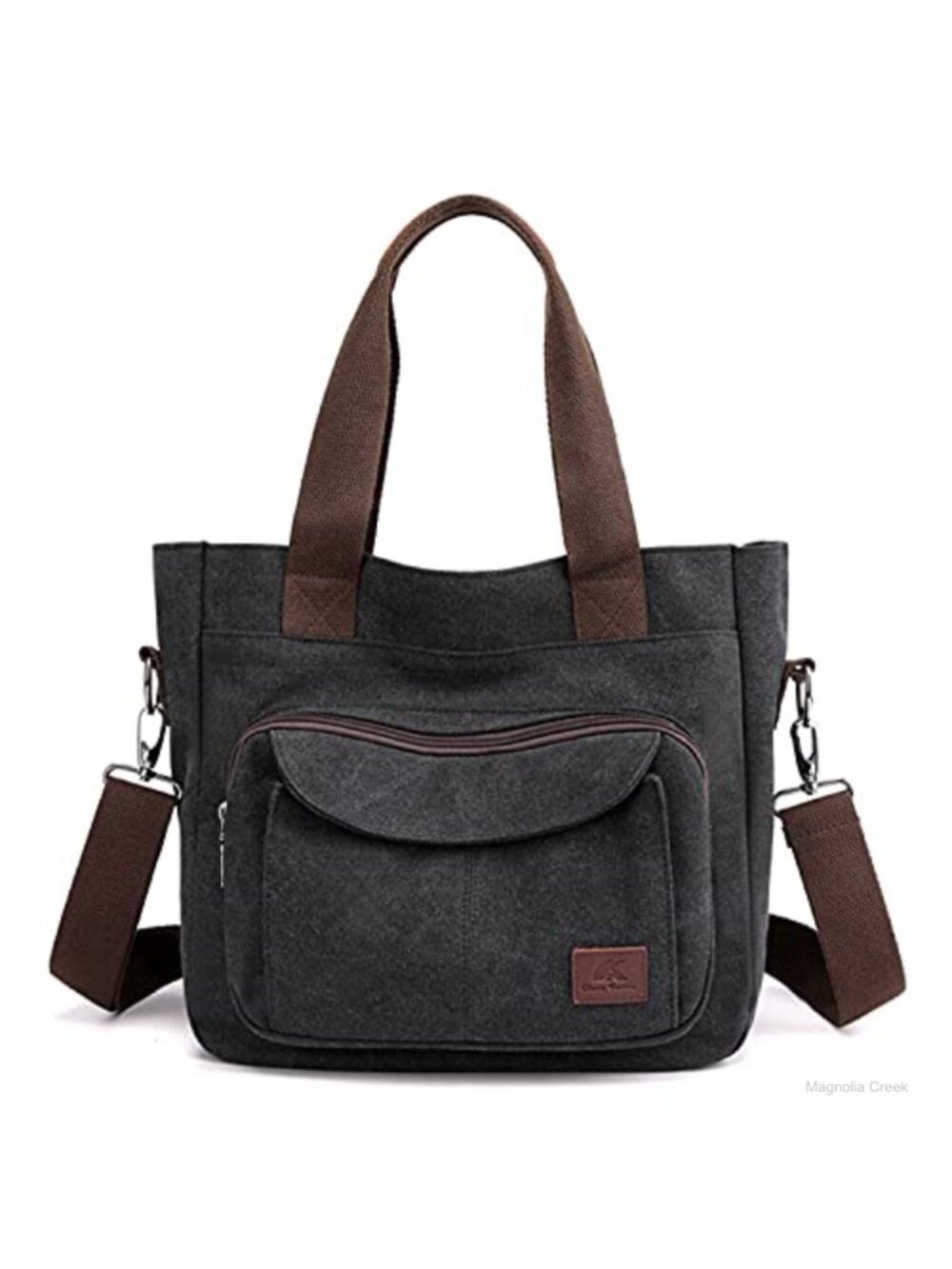 Canvas Tote Purse Crossbody Shoulder Bag Multi-Pocket Top Handle Work Handbag